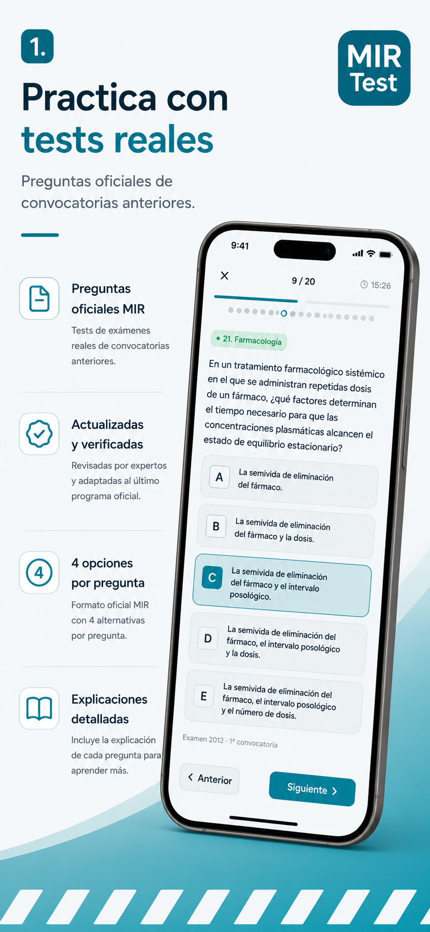 Practica con tests reales del MIR