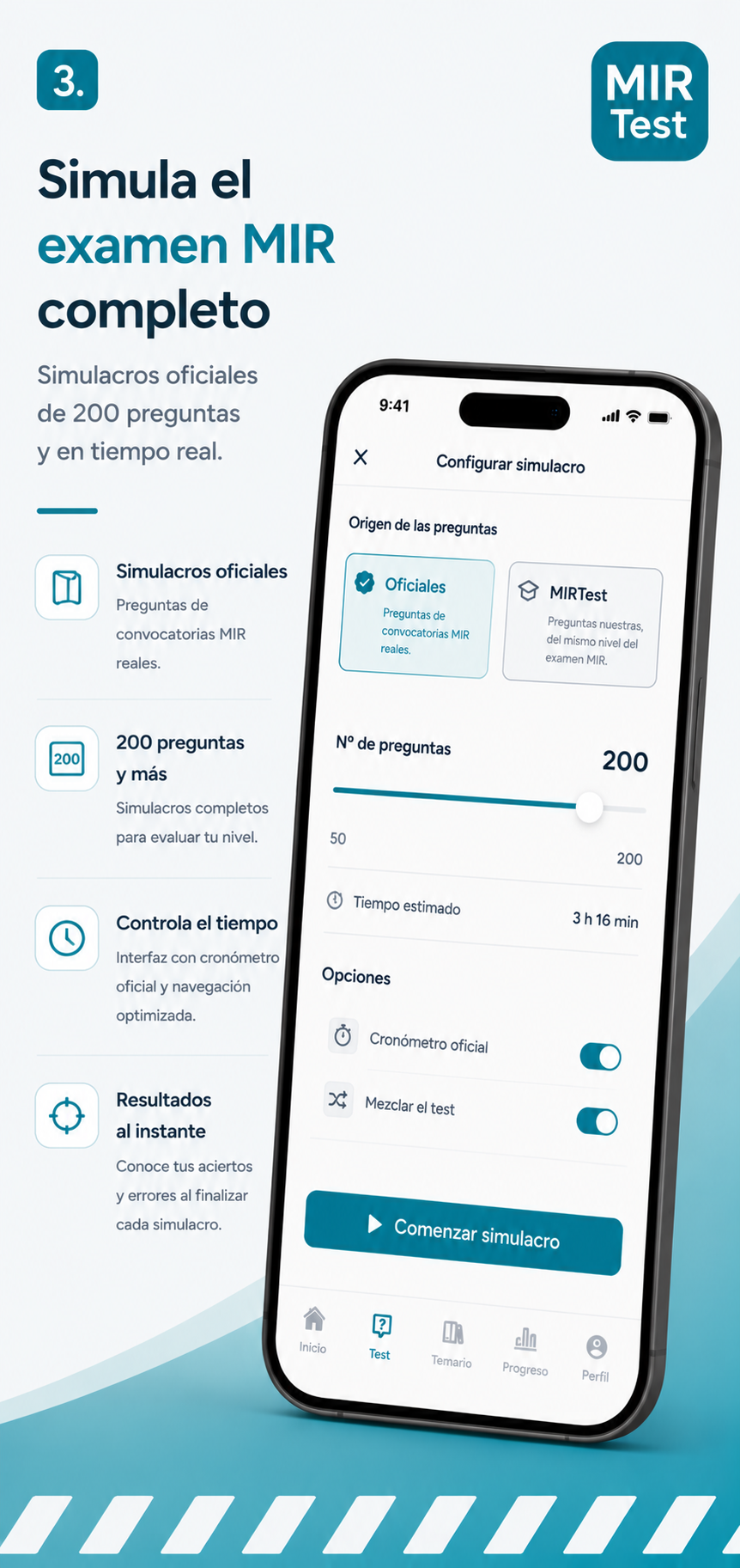 Simula el examen MIR completo y en tiempo real